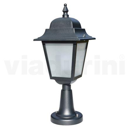 53.5 cm tall street lamp in Anthracite Glass and Aluminium Made in Italy - Scintilla Viadurini