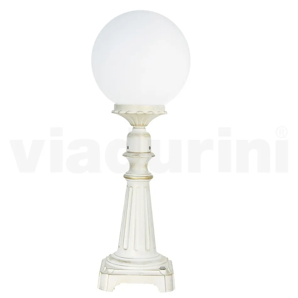 69 cm tall street lamp in white acrylic and aluminium made in Italy - Trovabianco Viadurini