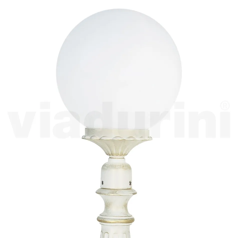 69 cm tall street lamp in white acrylic and aluminium made in Italy - Trovabianco Viadurini