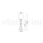 69 cm tall street lamp in white acrylic and aluminium made in Italy - Trovabianco Viadurini