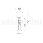 69 cm tall street lamp in black acrylic and aluminium made in Italy - Trovanero Viadurini