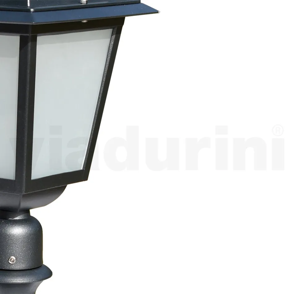 76.5 cm high garden lamp in Anthracite Aluminium and Sandblasted Glass - Elric Viadurini