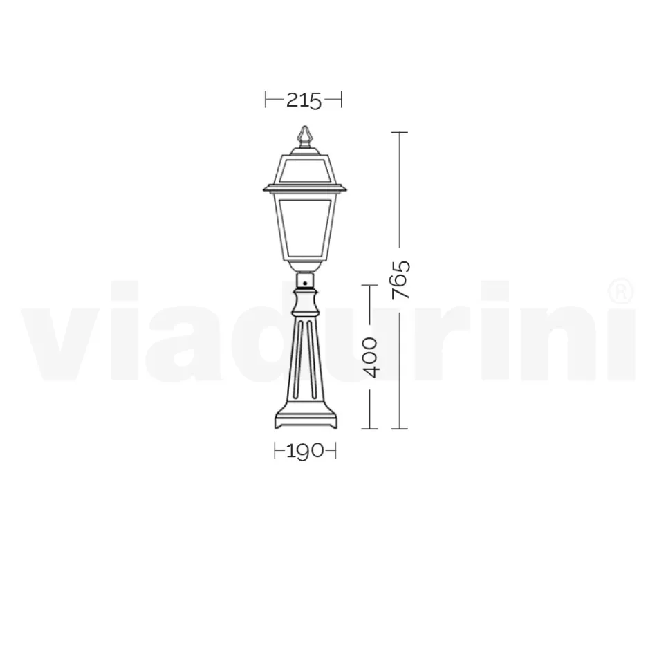 Garden lamppost 76.5 cm high in Anthracite Aluminium and Sandblasted Glass - Elric Viadurini