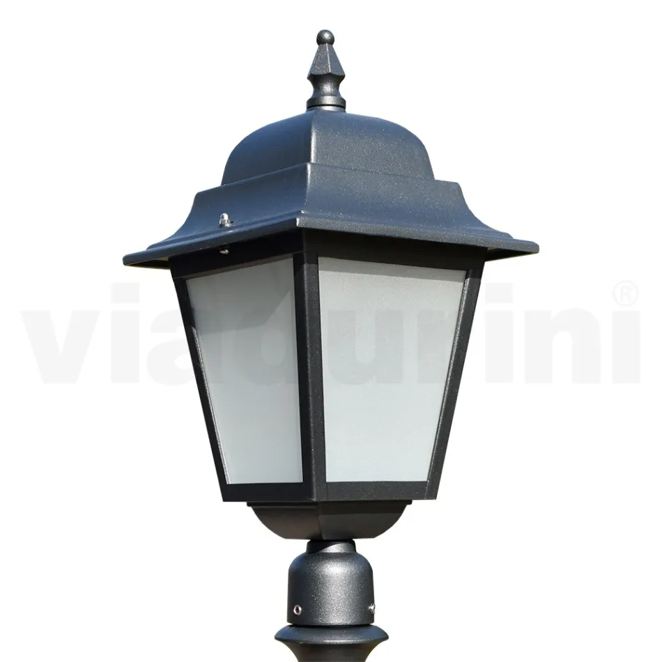 76 cm high street lamp in Anthracite Glass and Aluminium Made in Italy - Scintilla Viadurini
