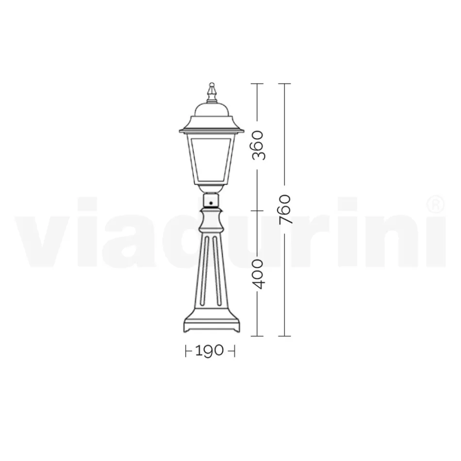 76 cm high street lamp in Anthracite Glass and Aluminium Made in Italy - Scintilla Viadurini