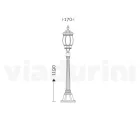 Low Outdoor Lamp in Anthracite Aluminium Made in Italy - Impero Viadurini