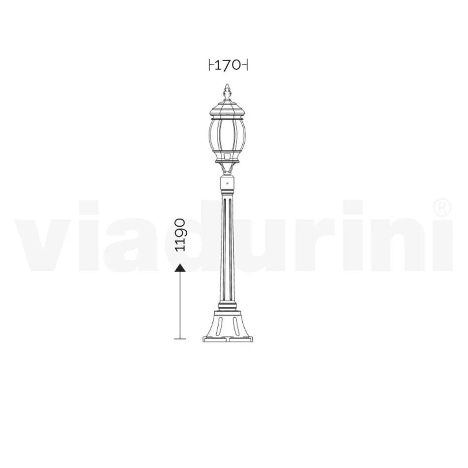 Low Outdoor Lamp in Anthracite Aluminium Made in Italy - Impero Viadurini