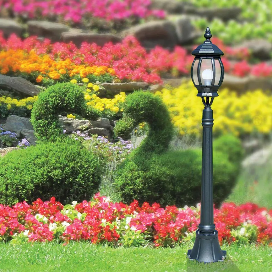 Low Outdoor Lamp in Anthracite Aluminium Made in Italy - Impero Viadurini