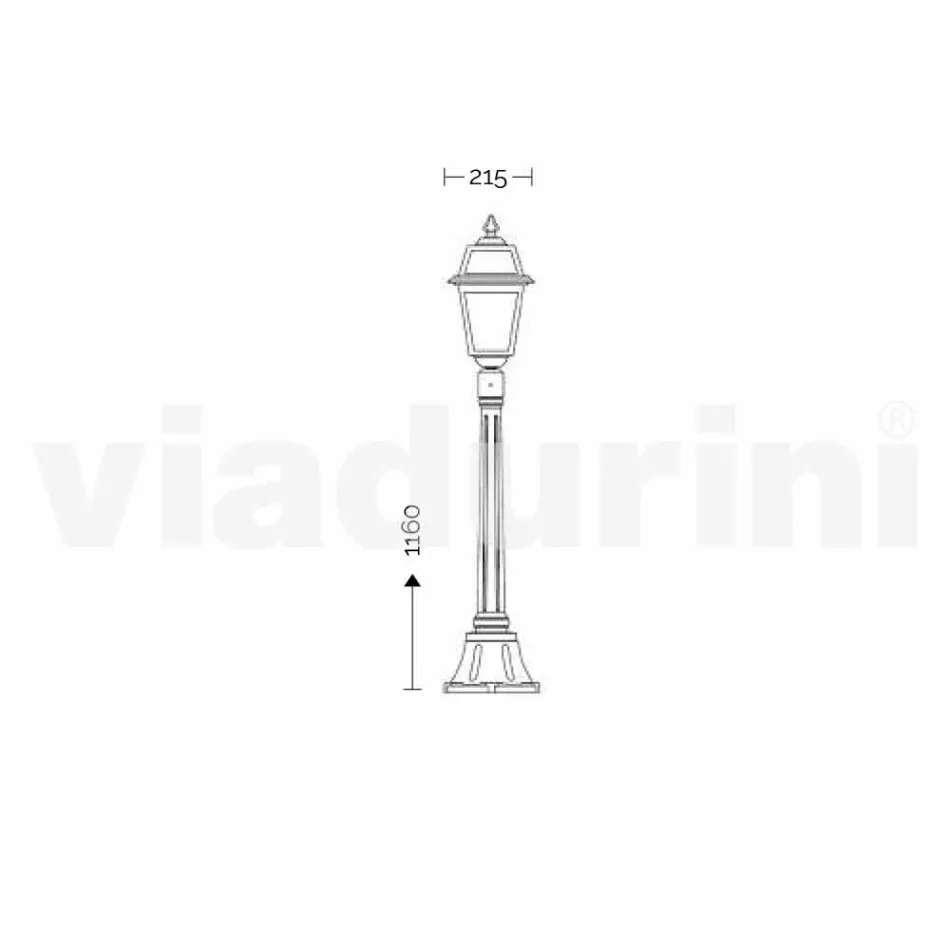 Low streetlight for outdoor in aluminium produced in Italy, Kristel Viadurini