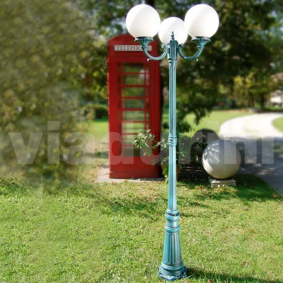 Outdoor Lamp Post 212 cm in Black Acrylic and Aluminium Made in Italy - Trovanero Viadurini