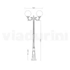Outdoor Lamp Post 212 cm in Black Acrylic and Aluminium Made in Italy - Trovanero Viadurini