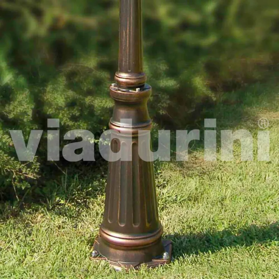 Two-light aluminium street lamp made in Italy, Anika Viadurini