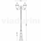 Two-light aluminium street lamp made in Italy, Aquilina Viadurini