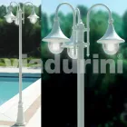 Outdoor lamp with three lights in white aluminium made Italy, Anusca Viadurini