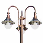 Outdoor three-light aluminium street lamp made in Italy, Anusca Viadurini