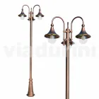 Outdoor three-light aluminium street lamp made in Italy, Anusca Viadurini