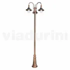Outdoor three-light aluminium street lamp made in Italy, Anusca Viadurini