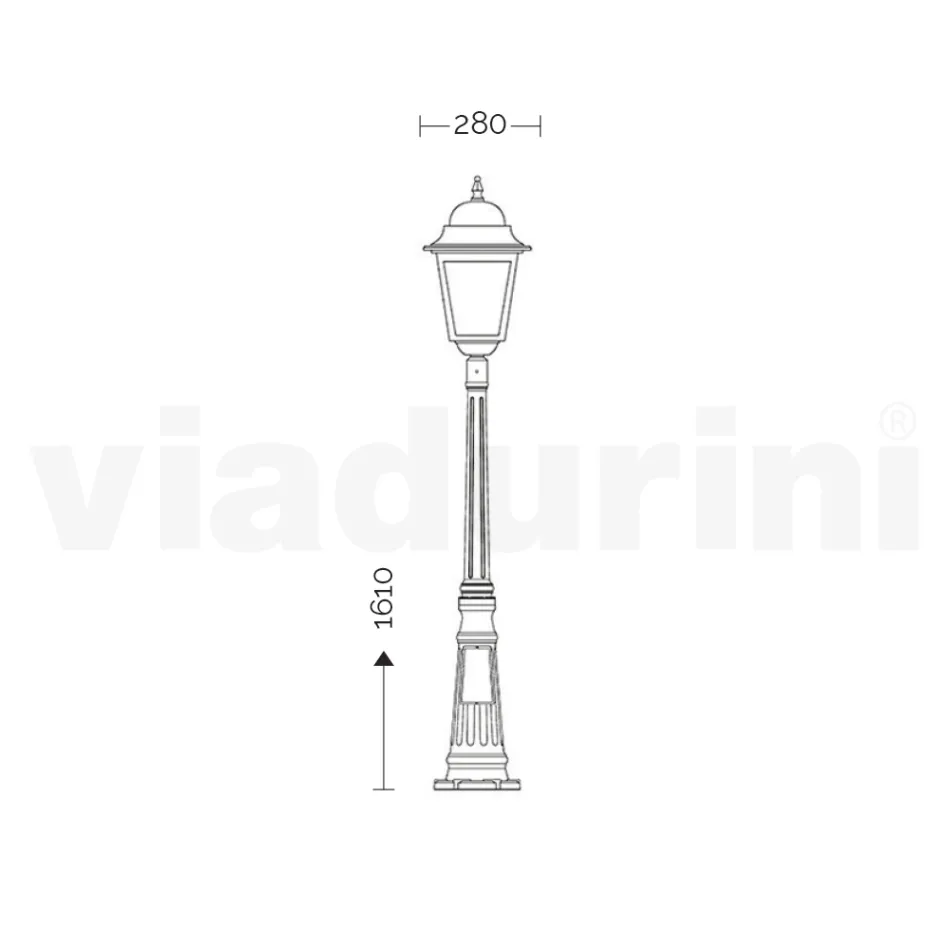 161 cm tall outdoor lamp in glass and die-cast aluminium - Alchemist Viadurini
