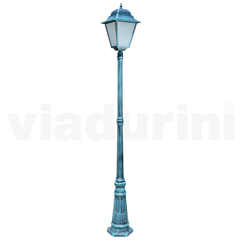 222 cm high outdoor lamp in glass and die-cast aluminium - Alchemist Viadurini