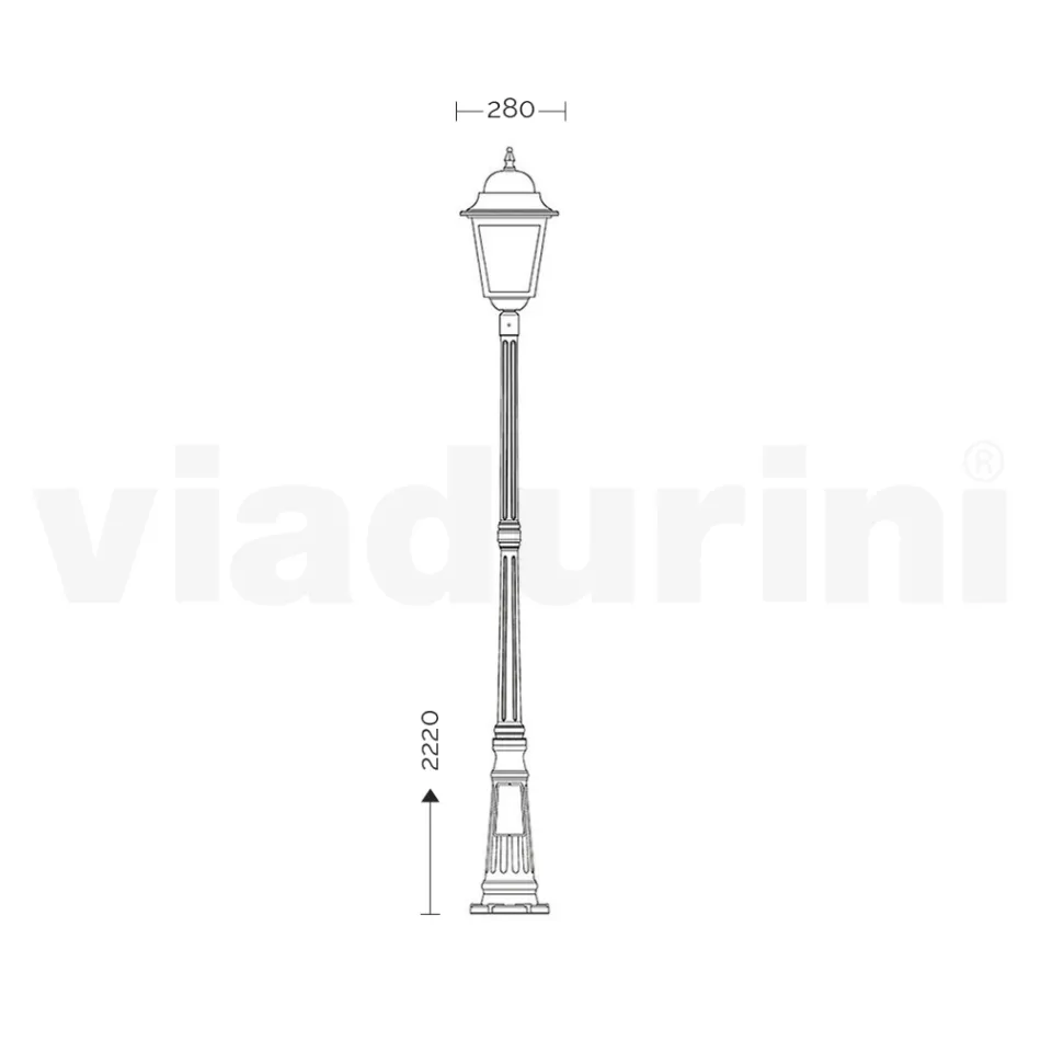 222 cm high outdoor lamp in glass and die-cast aluminium - Alchemist Viadurini