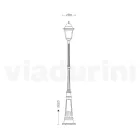 252 cm high outdoor lamp in glass and die-cast aluminium - Alchemist Viadurini