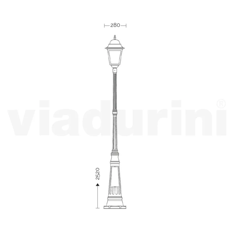 252 cm high outdoor lamp in glass and die-cast aluminium - Alchemist Viadurini
