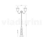 259 cm tall outdoor lamp in glass and die-cast aluminium - Alchemist Viadurini