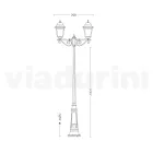 296 cm tall outdoor lamp in glass and die-cast aluminium - Alchemist Viadurini