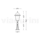 85 cm high outdoor lamp in glass and die-cast aluminium - Alchemist Viadurini