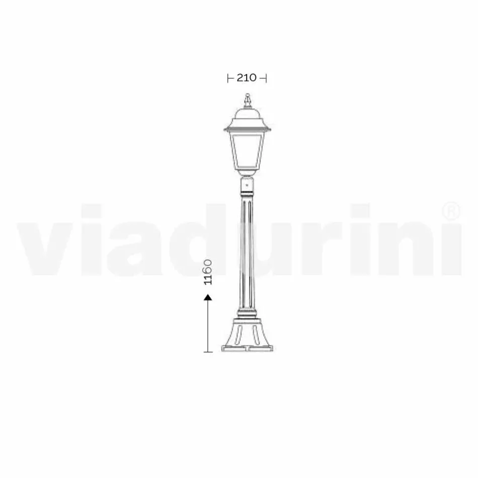 Low aluminium outdoor lamp made in Italy, Aquilina Viadurini