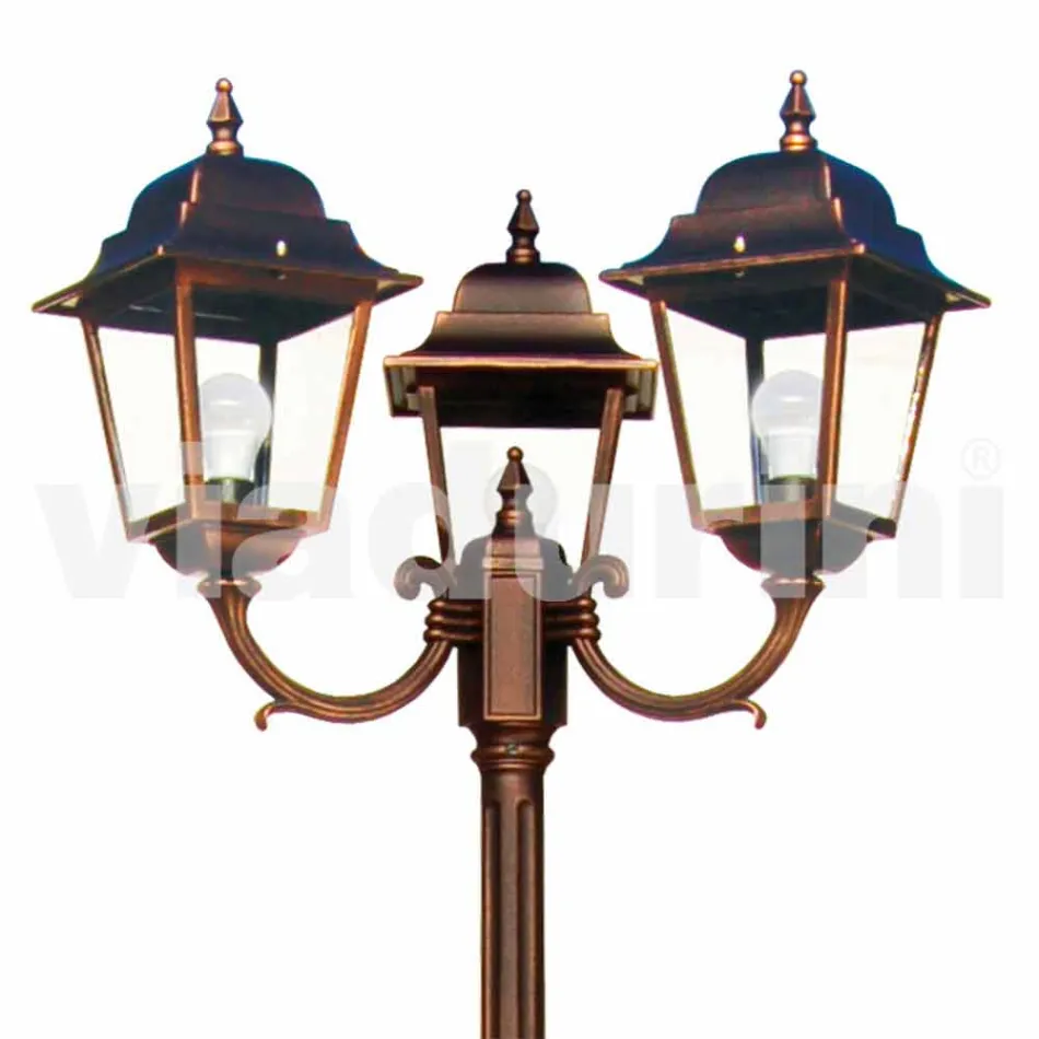 Classic three-light outdoor lamp made in Italy, Aquilina Viadurini