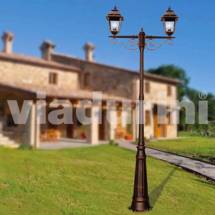 Classic outdoor aluminium street lamp made in Italy, Aquilina Viadurini