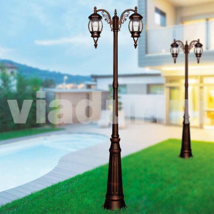 Classic outdoor lamp post in die-cast aluminium made in Italy, Anika Viadurini