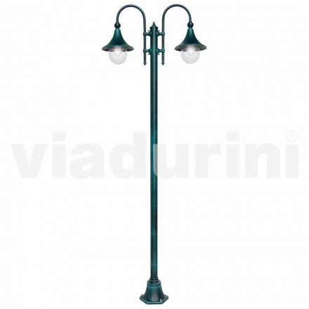 Outdoor lamp made of aluminium with two lights made in Italy, Anusca Viadurini