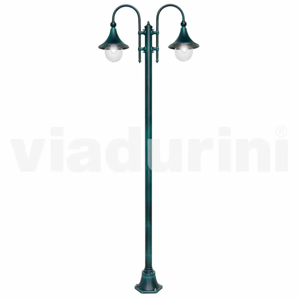 Outdoor lamp made of aluminium with two lights made in Italy, Anusca Viadurini