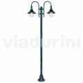 Outdoor two-lights lamppost in die-cast aluminium, made in Italy,Anusca