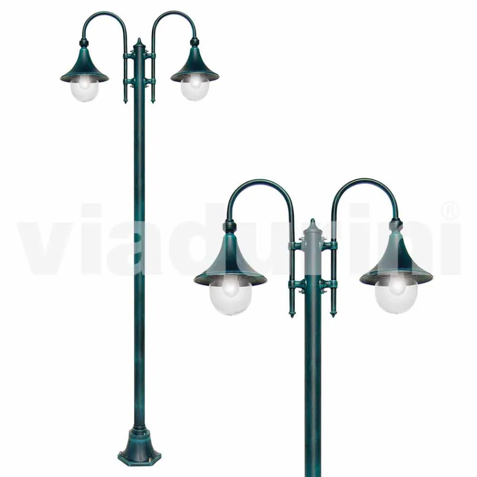 Outdoor lamp made of aluminium with two lights made in Italy, Anusca Viadurini