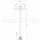 Outdoor lamp made of aluminium with two lights made in Italy, Anusca Viadurini