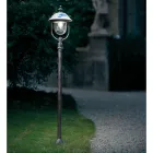 Outdoor Lamppost in Hand Painted Aluminium with Flowers Decoration - Bari Viadurini