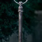 Outdoor Lamppost in Hand Painted Aluminium with Flowers Decoration - Bari Viadurini