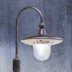 Outdoor Lamppost in Black Aluminium and Hand Painted Flowers - Latina Viadurini