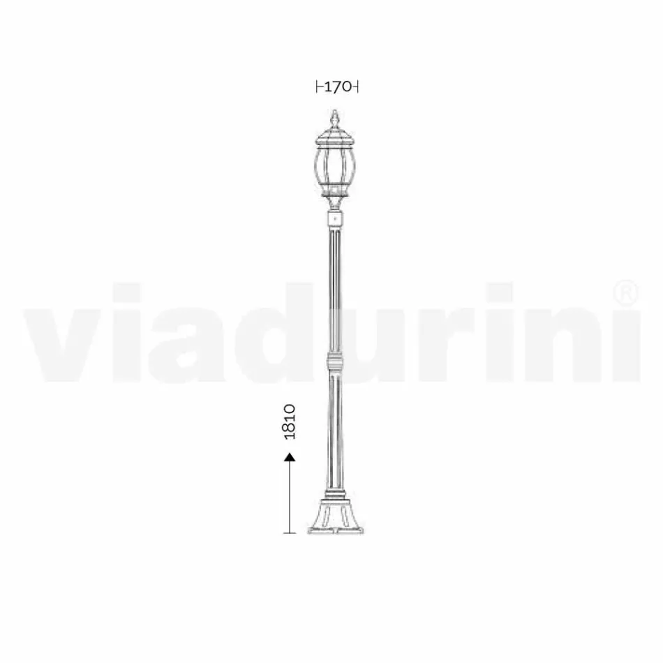 Outdoor lamp post in die-cast aluminium made in Italy, Anika Viadurini