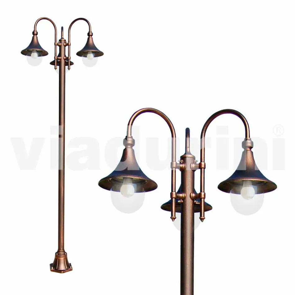 Outdoor lamp post in die-cast aluminium made in Italy, Anusca Viadurini