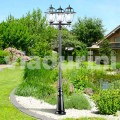 Classic garden three-lights lamppost made with aluminium, Kristel