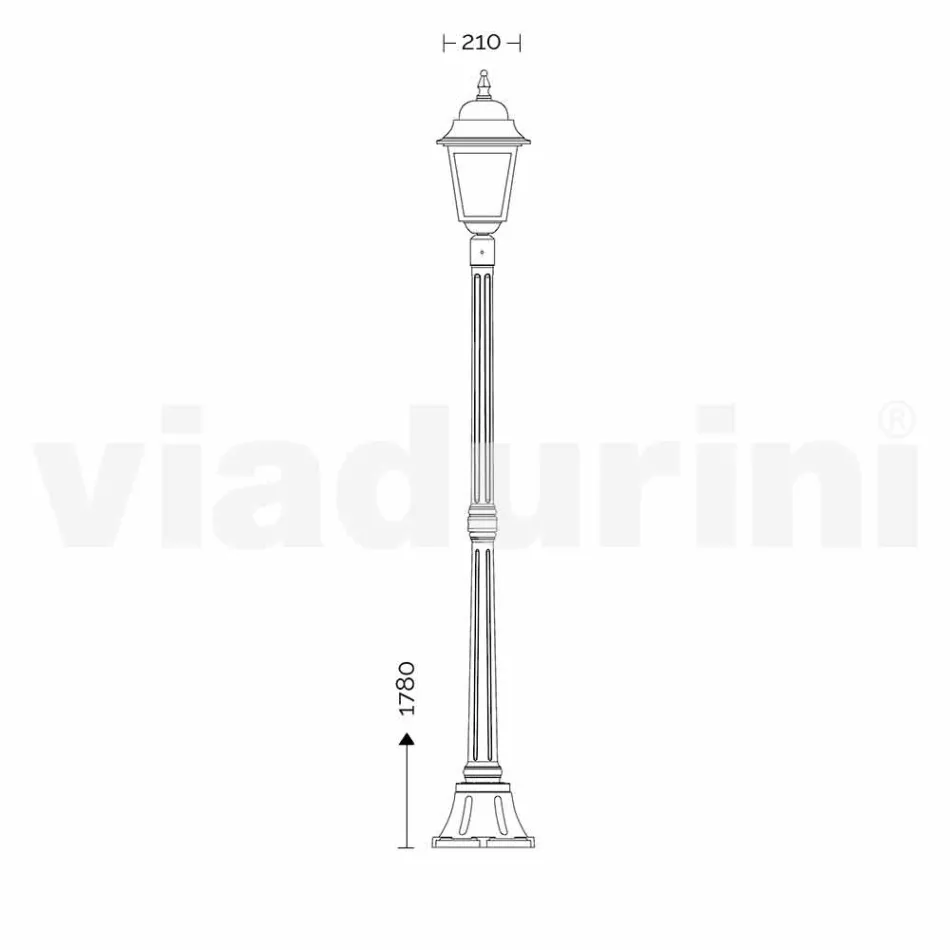 Classic aluminium garden lamp made in Italy, Aquilina Viadurini