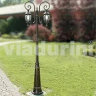 Garden lamppost with 2 lights in die-cast aluminium made in Italy, Anika Viadurini