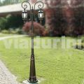 Garden lamppost with 2 lights in die-cast aluminium made in Italy, Anika
