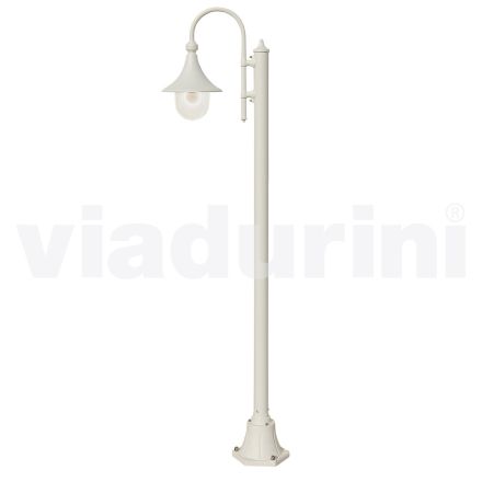 White aluminium garden lamp with 1 light produced in Italy, Anusca Viadurini