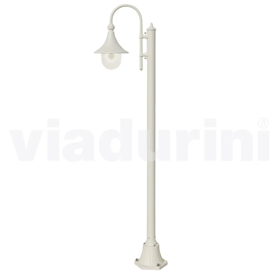 White aluminium garden lamp with 1 light produced in Italy, Anusca Viadurini