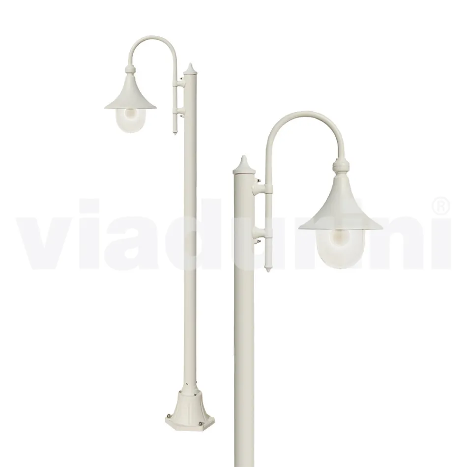 White aluminium garden lamp with 1 light produced in Italy, Anusca Viadurini